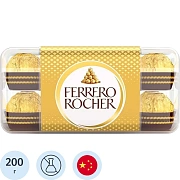 Конфеты шоколадные FERRERO 'Rocher' с лесным орехом, 200 г, пластиковая упаковка, ИТАЛИЯ, 77070887