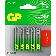 Батарейка GP Super AAA/LR03 24A6/4-2CR10/GP24AA216/4-2CRSBC10  10шт/уп(6+4)