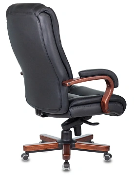 Кресло руководителя Бюрократ T-9925WALNUT черный кожа крестов. металл/дерево