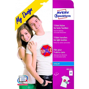 Пленка для ткани Avery Zweckform MD1001, белая, 210x297мм, 5 листов, А4