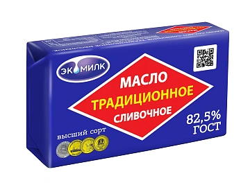 Масло сливочное Экомилк Традиционное ГОСТ 82.5%, 160г