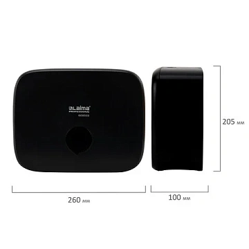 Диспенсер для полотенец LAIMA PROFESSIONAL PREMIUM BLACK (Система H2), Z-сложения, черный, ABS-пластик, 609522