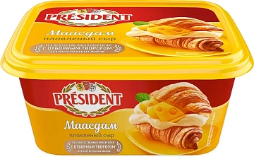 Сыр плавленый President Маасдам 45%, 400г