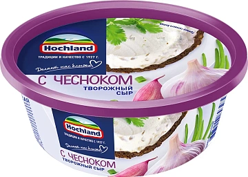 Сыр творожный Hochland с чесноком 60%, 140г