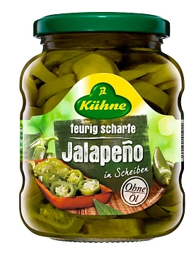 Перец Kuhne халапеньо резаный, 330г