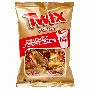 Батончики мини TWIX 'Minis' печенье с карамелью в молочном шоколаде, 184 г, 2263