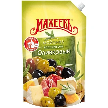 Майонез Махеевъ Оливковый, 380г, 50.5%, дой-пак