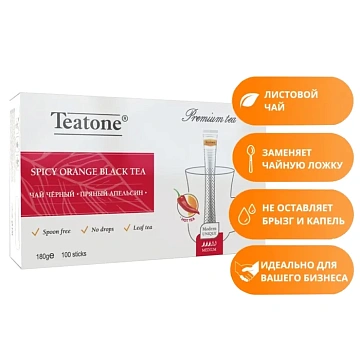 Чай Teatone Пряный апельсин, черный, 100 стиков