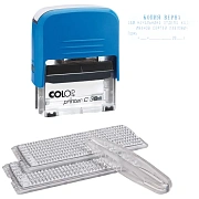 Самонаб. штамп COLOP Printer 30 Set/30/2 COMPACT Set, 47х18, 5 стр, 2 кассы, черный (164942)