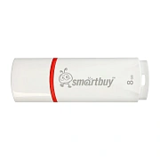 Флеш-диск 8 GB, SMARTBUY Crown, USB 2.0, белый, SB8GBCRW-W