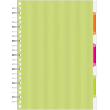 Бизнес-тетрадь 140л,кл,А4,SPIRAL BOOK Салатовый,евросп,обл.пл,раздел.84102