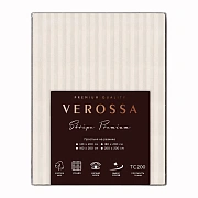 Простыня Verossa Antique White на резинке страйп-сатин, 180 x 200см
