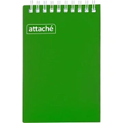 Блокнот на спирали А6 60л. ATTACHE,т.-зеленый, блок 60г, обложка 215г
