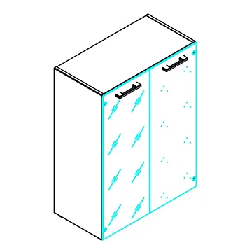 Шкаф для персонала Skyland Xten XMC 85.7, бук тиара, 856х432х1190мм, со стеклянными дверьми в алюминиевой рамке, с топом
