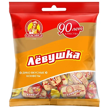 Конфеты шоколадные Левушка с мягкой карамелью Славянка 199г