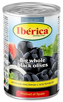 Маслины Iberica крупные с косточкой, 420г