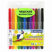 Фломастеры 12 ЦВЕТОВ CENTROPEN 'Washable', смываемые, вентилируемый колпачок, 7790/12TP, 7 7790 1285