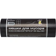 Мешки для мусора ПСД 240л 40мкм 10шт/рул черный 85x130см