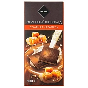 Шоколад Rioba молочный с соленой карамелью, 100г