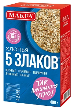 Хлопья Makfa 5 злаков, 400г