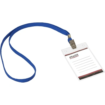 Бейдж Attache Economy 90x60 150мкм,шнурок 45см син, вкладыш 5шт/уп