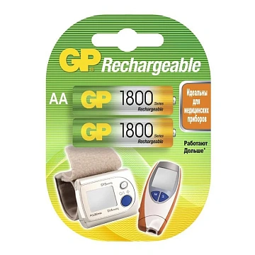 Аккумулятор GP 1800mAh АА 180AAHC-2DECRC2/ 180AAHCRGY-2CRC82 бл/2шт