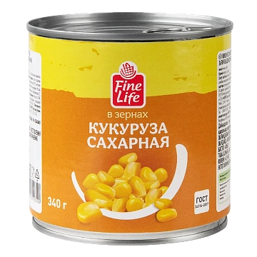 Fine Life Кукуруза сахарная, 340г