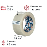Клейкая лента одностор. упаковоч. UNIBOB 48х132 прозрач. 40мкр