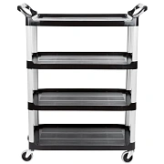 Тележка сервисная Rubbermaid X-tra 4 яруса, открытая, черная, FG409600BLA