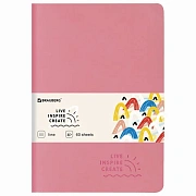 Тетрадь 60 л. в линию обложка кожзам SoftTouch, сшивка, B5 (179х250мм), РОЗОВЫЙ, BRAUBERG RAINBOW, 4