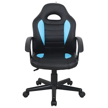 Кресло компьютерное BRABIX 'Spark GM-201', экокожа, черное/голубое, 532505