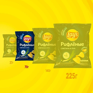 Чипсы Lay's рифленые Сметана и лук, 70г