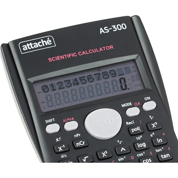 Калькулятор научный Attache AS-300,10р,2 стр,пит.от бат.,240 фун,темн.сер