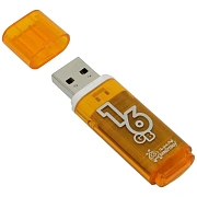 Флеш-диск 16 GB, SMARTBUY Glossy, USB 2.0, оранжевый, SB16GBGS-Or