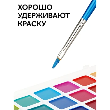 Набор кистей Гамма 'Классические' 5шт., синтетика, круглые № 1, 3, 5, плоские № 5, 8, блистер, европ