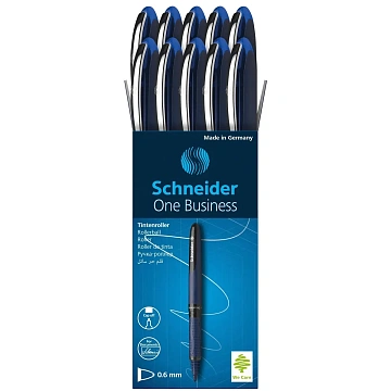 Ручка-роллер SCHNEIDER 'One Business', СИНЯЯ, корпус темно-синий, узел 0,8 мм, линия письма 0,6 мм, 183003