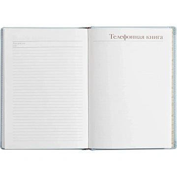 Ежедневник недатированный А5+, 136л, Velvet зефирный голубой 3-115/35