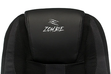 Кресло геймера Zombie 9 текстиль/эко.кожа, черный/серый, крестовина пластик