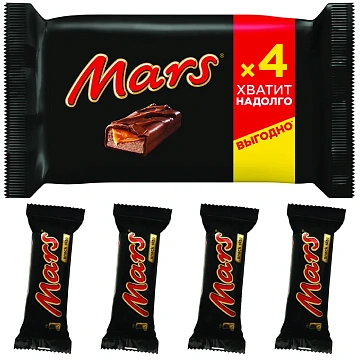 Батончик шоколадный Mars (40.5г х 4шт), 162г