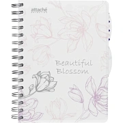 Бизнес-тетрадь А5,140л,кл,спир,плас Attache Selection Flower DreamsBlossom
