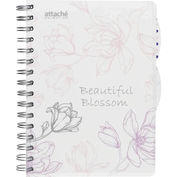 Бизнес-тетрадь А5,140л,кл,спир,плас Attache Selection Flower DreamsBlossom