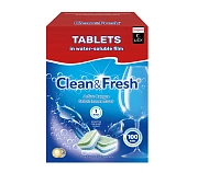 Таблетки для посудомоечной машины Clean&Fresh Активный кислород с лимоном, 100шт