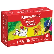 Гуашь BRAUBERG 'МАГИЯ ЦВЕТА', 6 цветов по 20 мл, 190555