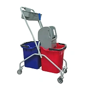 Тележка уборочная Eco-Force 2x25л, с отжимом, 22EF/2 с лотком для химии пластик