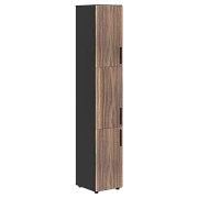 Шкаф высокий узкий VRHCS 40.8 Американский орех/Яшма черный 400х430х2253 VELION VENEER