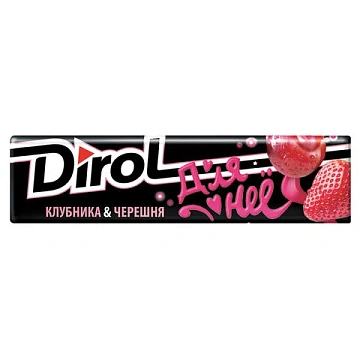 Жевательная резинка DIROL 'Со вкусом клубники и черешни', 10 подушечек, 13,6 г, 58668