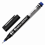 Маркер перманентный BRAUBERG 'Jet', СИНИЙ, супертонкий металлический наконечник 0,5 мм, 150508