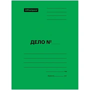 Скоросшиватель OfficeSpace 'Дело', картон мелованный, 300г/м2, зеленый, пробитый, до 200л.