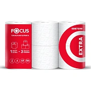 Бумага туалетная, спайка 6 шт., 2-слойная (6х48 м) FOCUS Extra, белая, 5067596