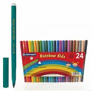 Фломастеры 24 ЦВЕТА CENTROPEN 'Rainbow Kids', круглые, смываемые, вентилируемый колпачок, 7550/24ET,